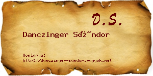 Danczinger Sándor névjegykártya